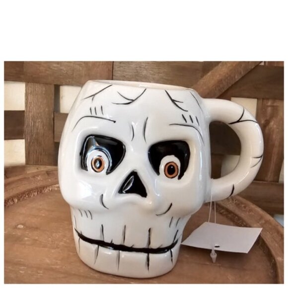 NEW Shelly Comiskey Halloween Skull Mug by Transpac - Picture 1 of 3